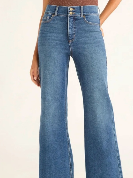 sofia by sofia vergara Denim - sofia by sofia vergara Margot Medium Blue High-Rise Wide Leg Jeans